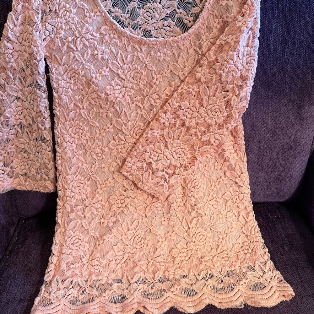 Rue21 XS Lace Top, Peach